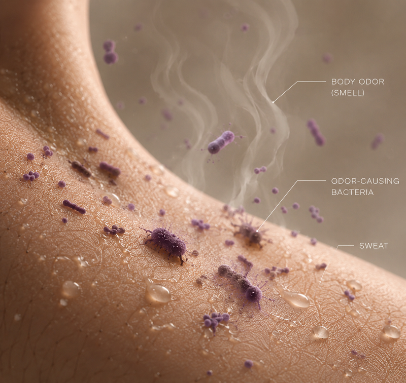 Bacteria causes odor